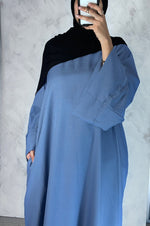 Load image into Gallery viewer, Light Blue Wide sleeve Abaya
