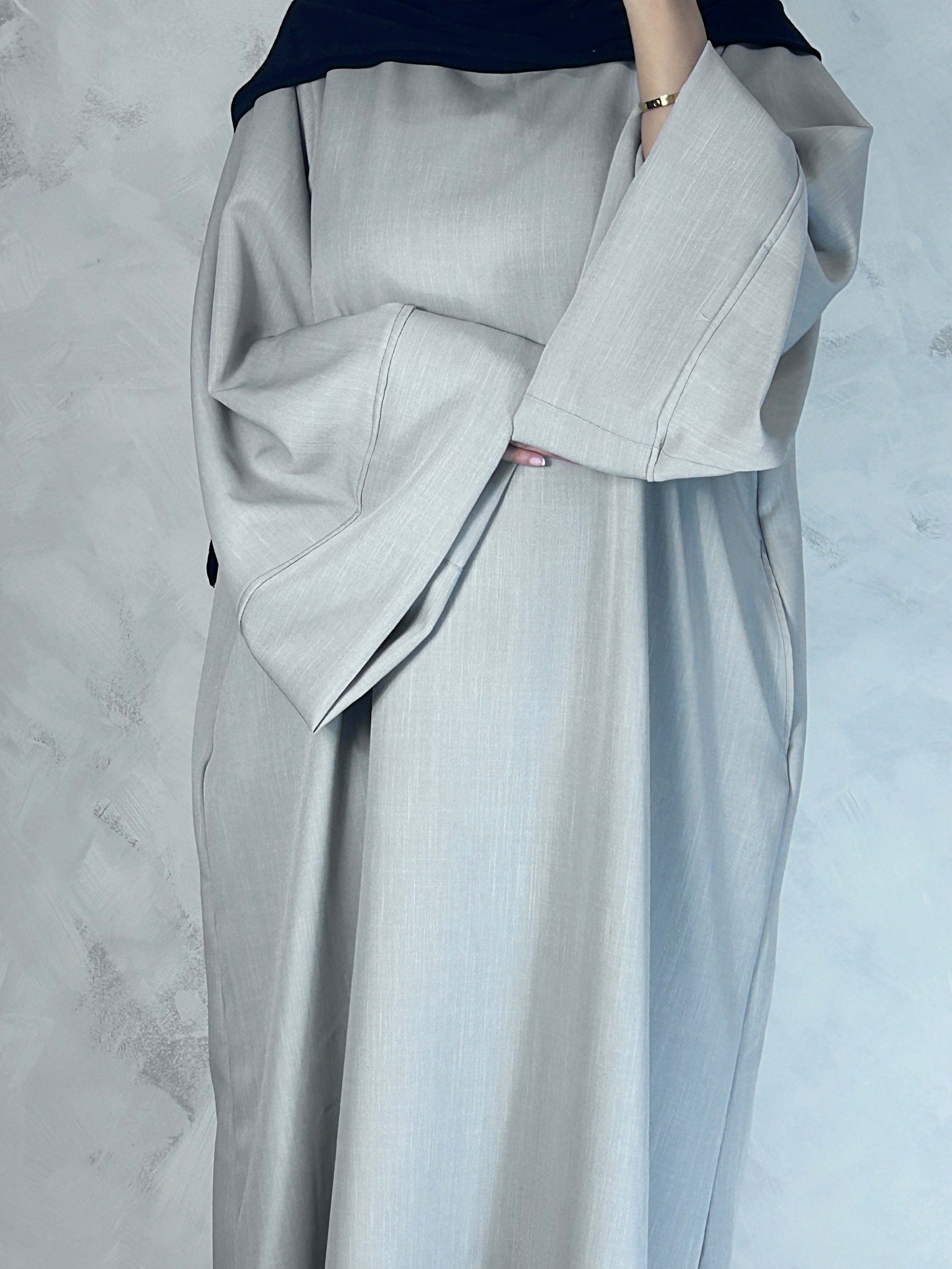 Grey Wide sleeve Abaya