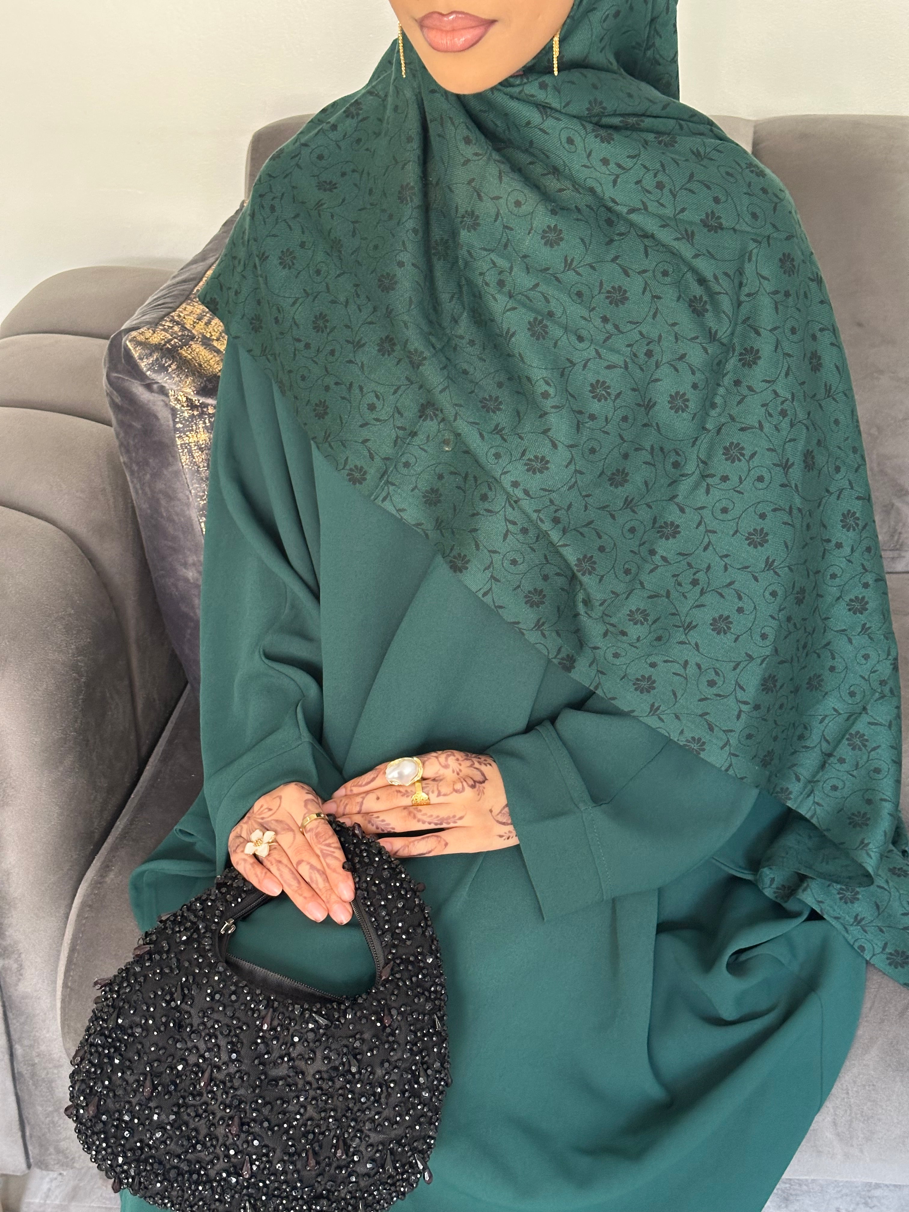 Printed Hijab - Green