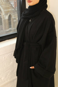 Felt Abaya coat - Black