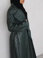 Load image into Gallery viewer, Khaki Leather Trench Coat
