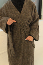 Load image into Gallery viewer, Blended Brown Abaya coat
