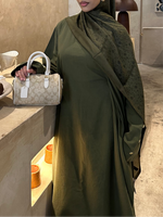 Load image into Gallery viewer, Printed Hijab- Khaki Green
