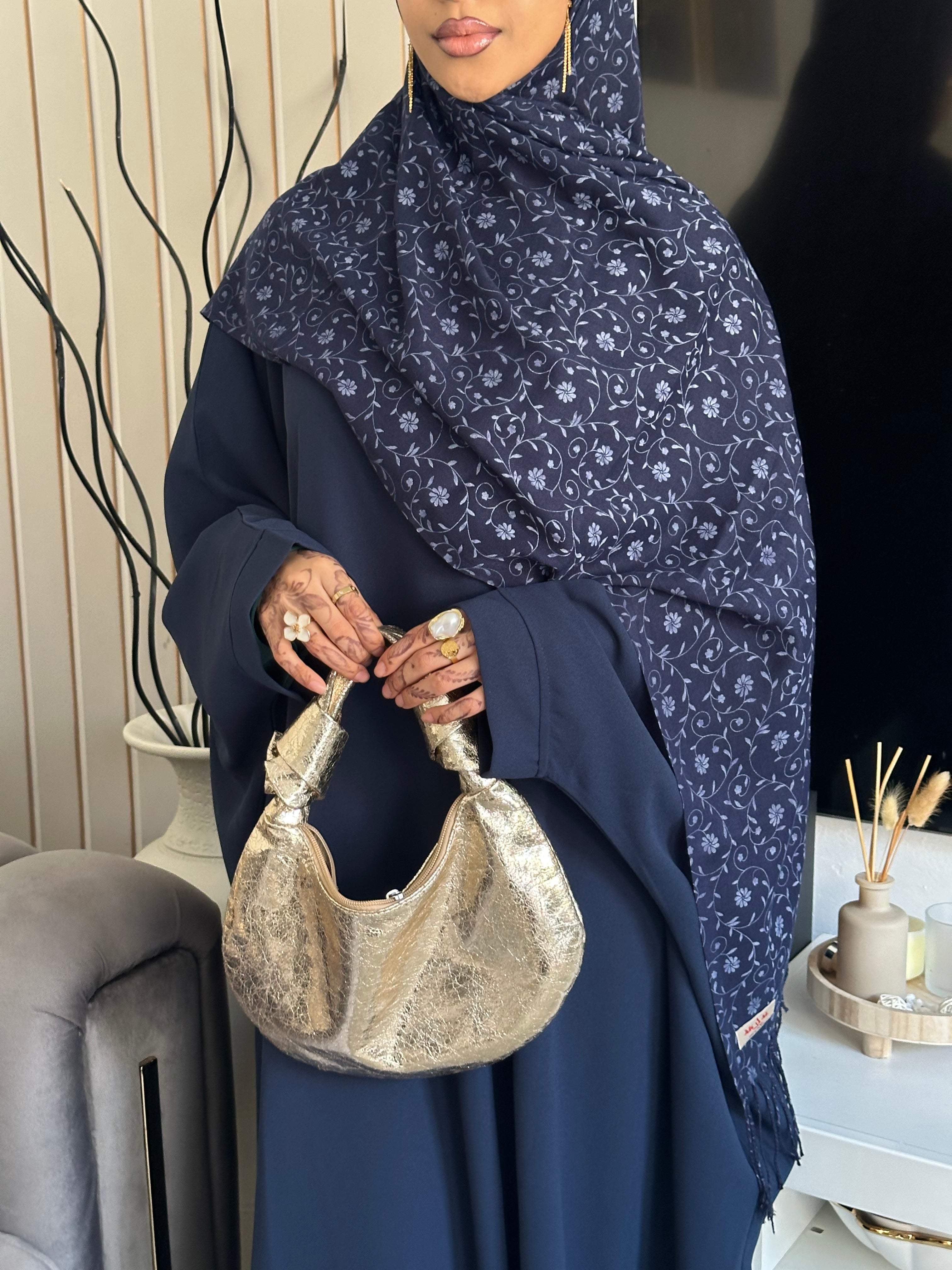 Printed Hijab - Blue