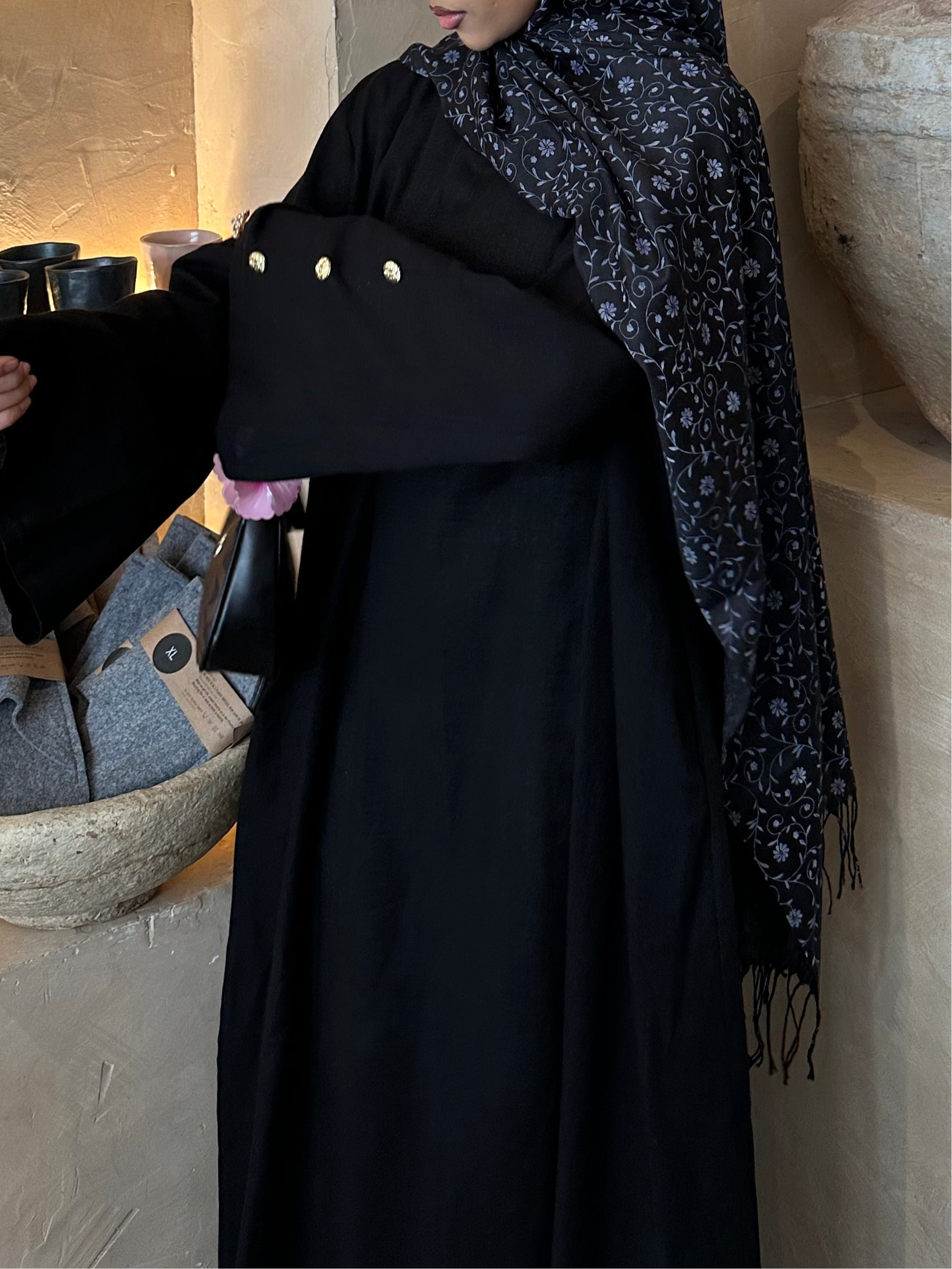 Printed Hijab- Black