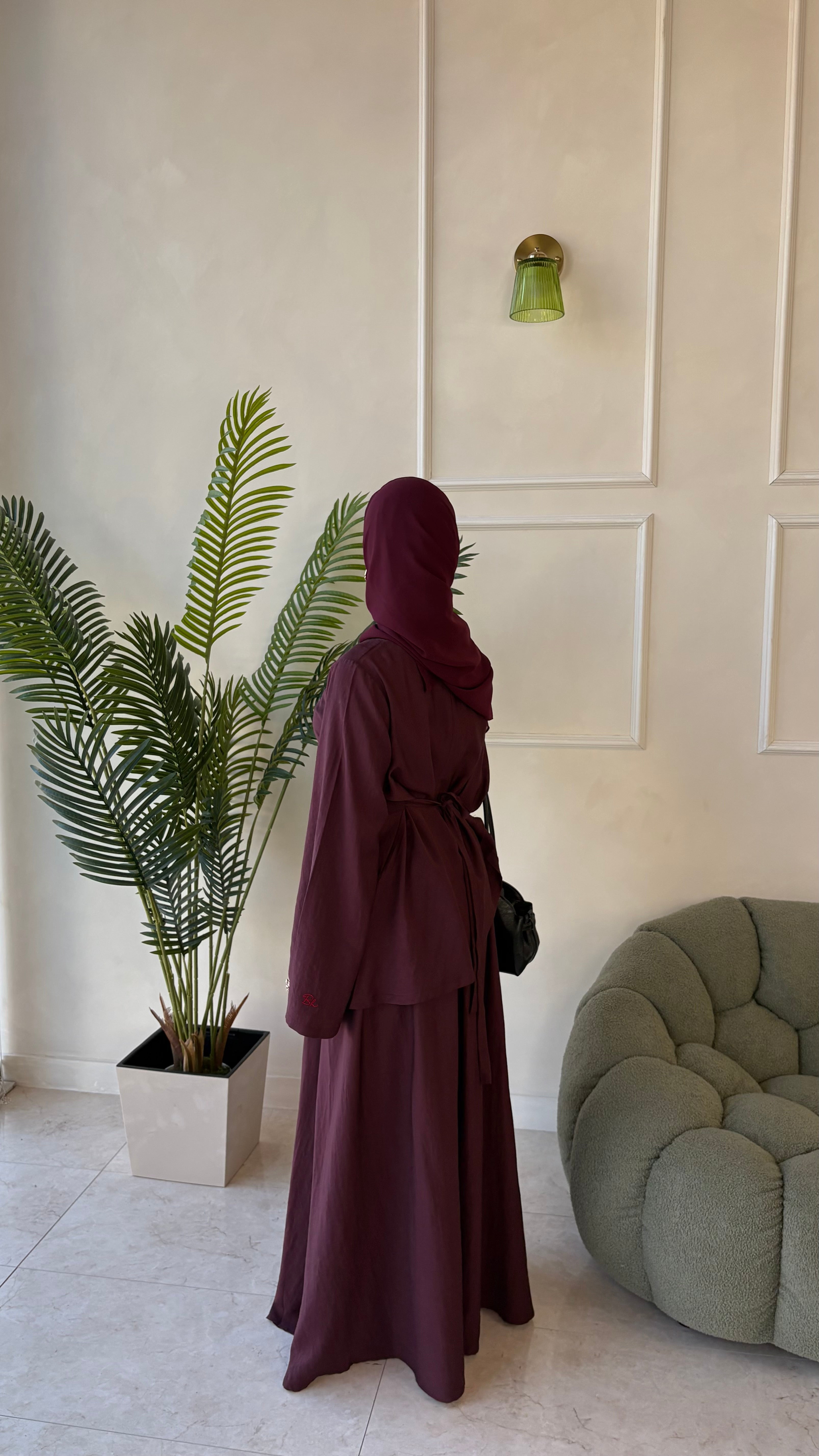 Asymmetrical top and skirt Coord set - Plum