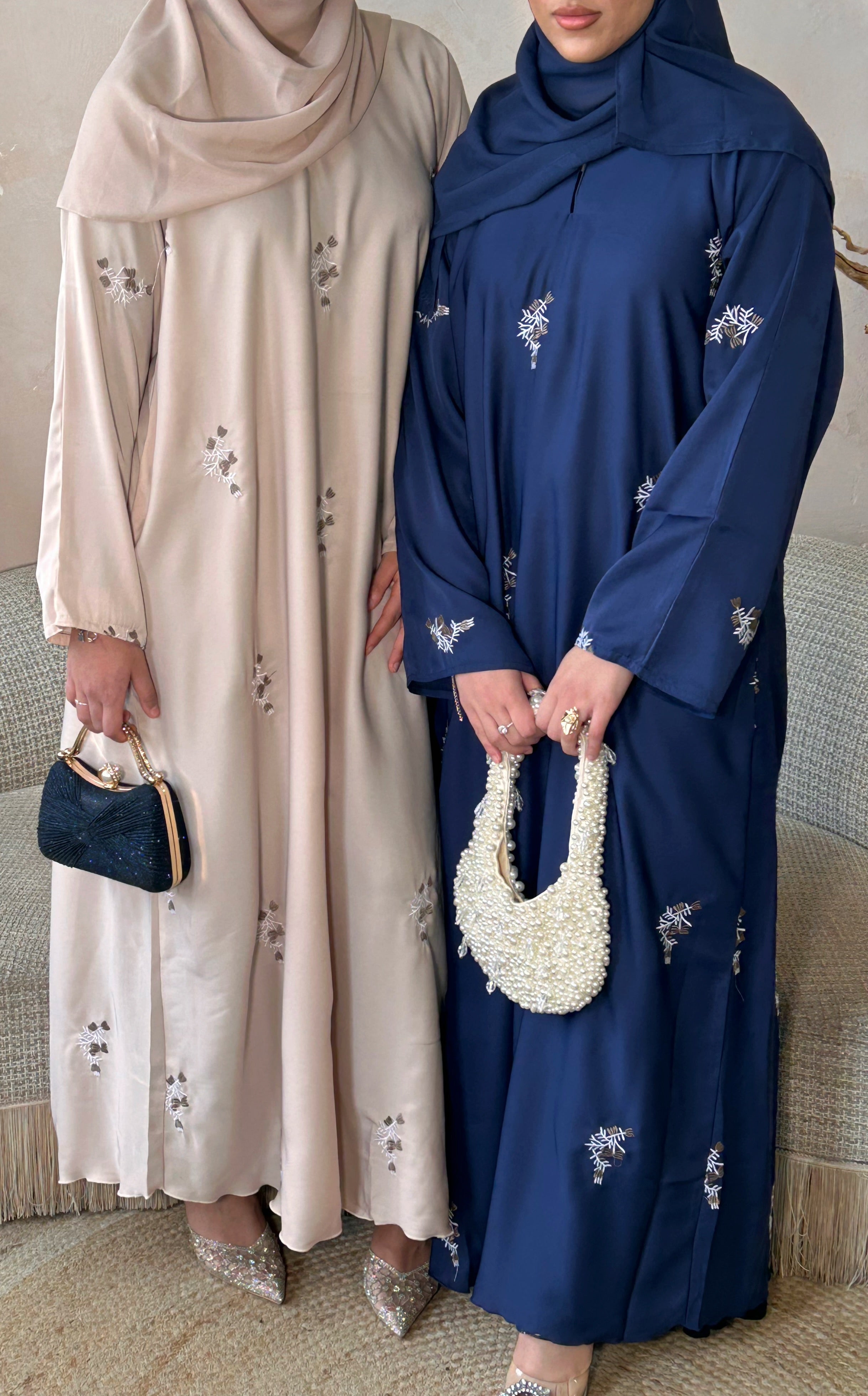 Floral Nude Abaya