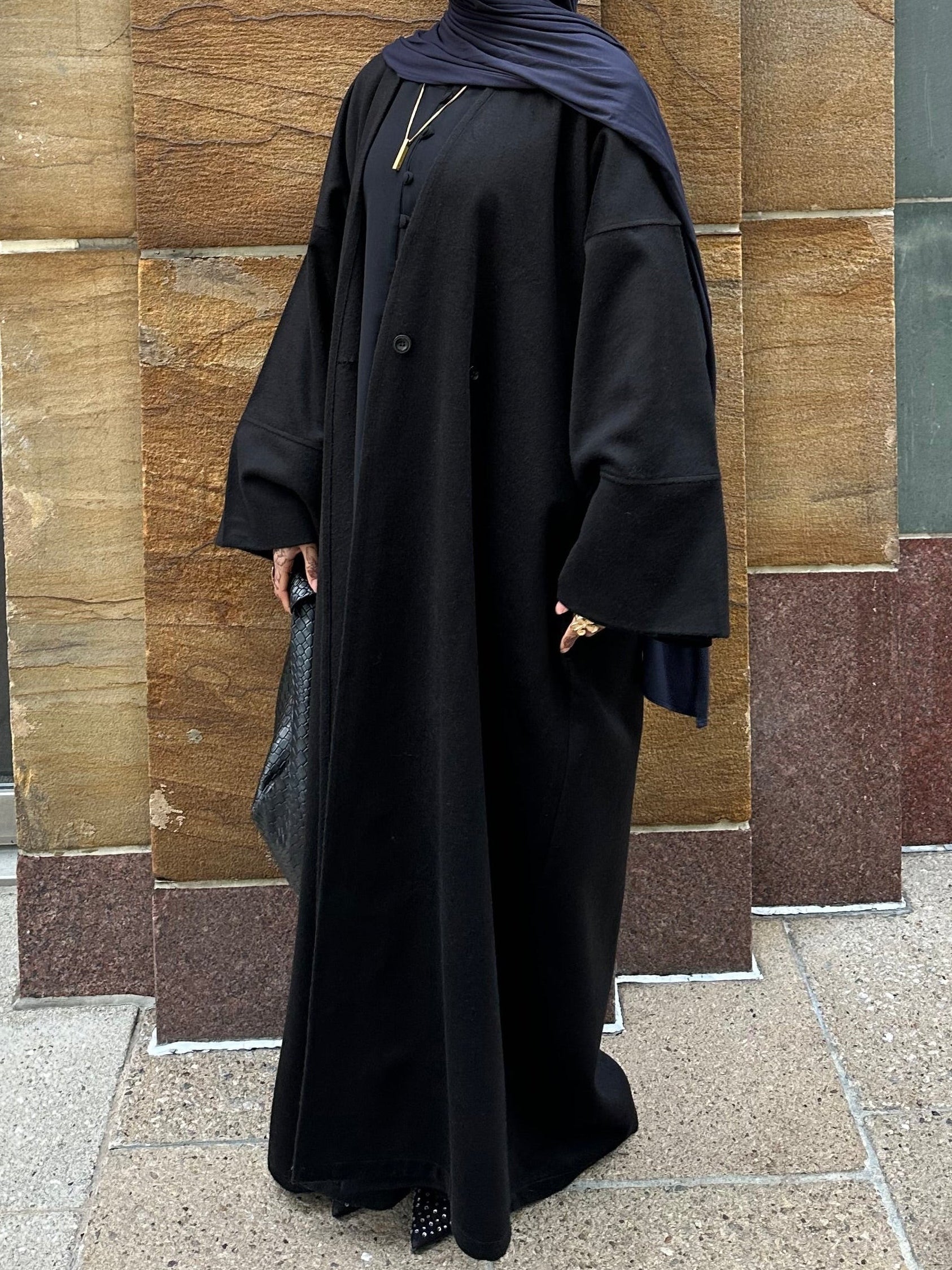 Black Cotton Abaya Coat