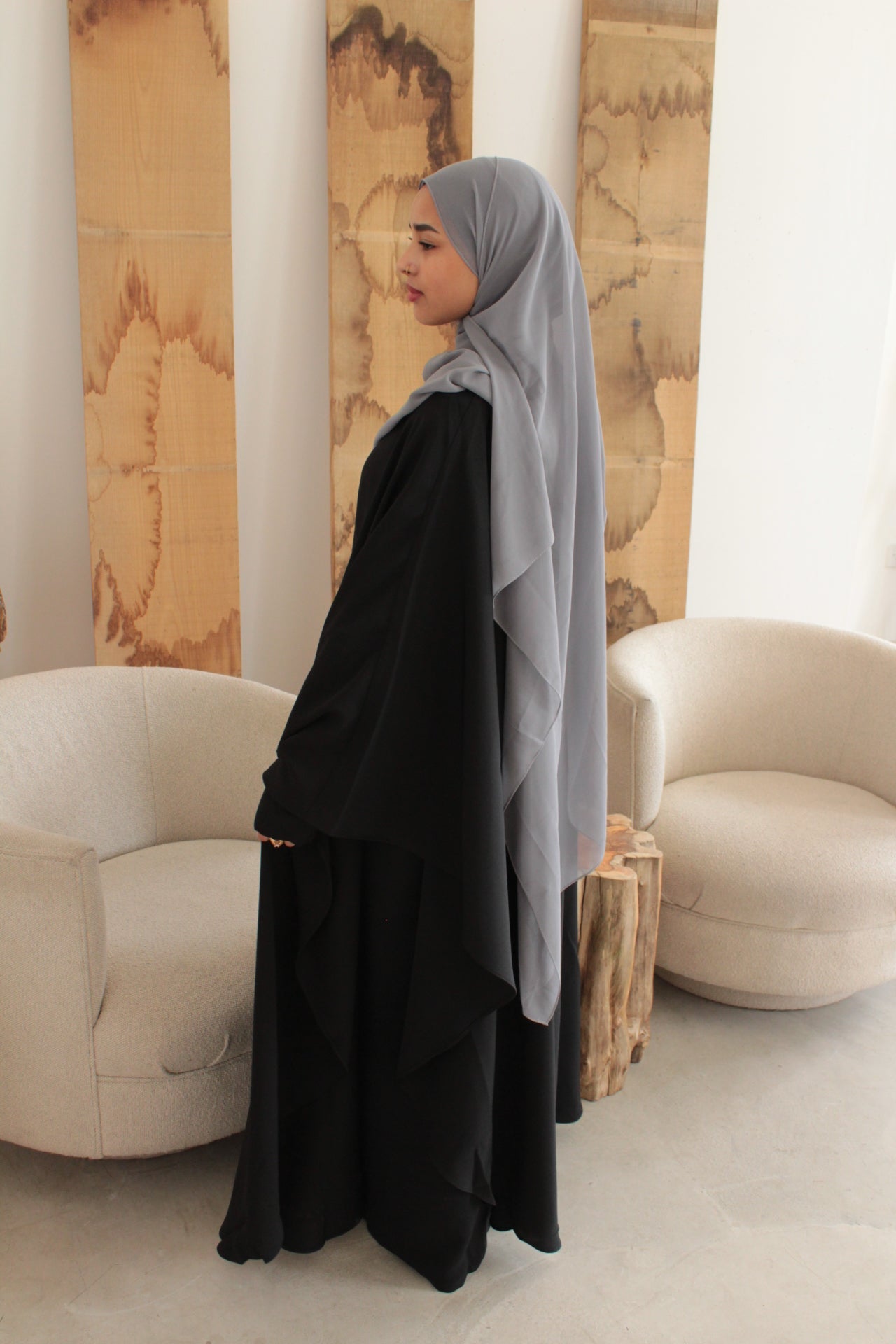 2-Piece Black Kawthar Cape & Abaya Set