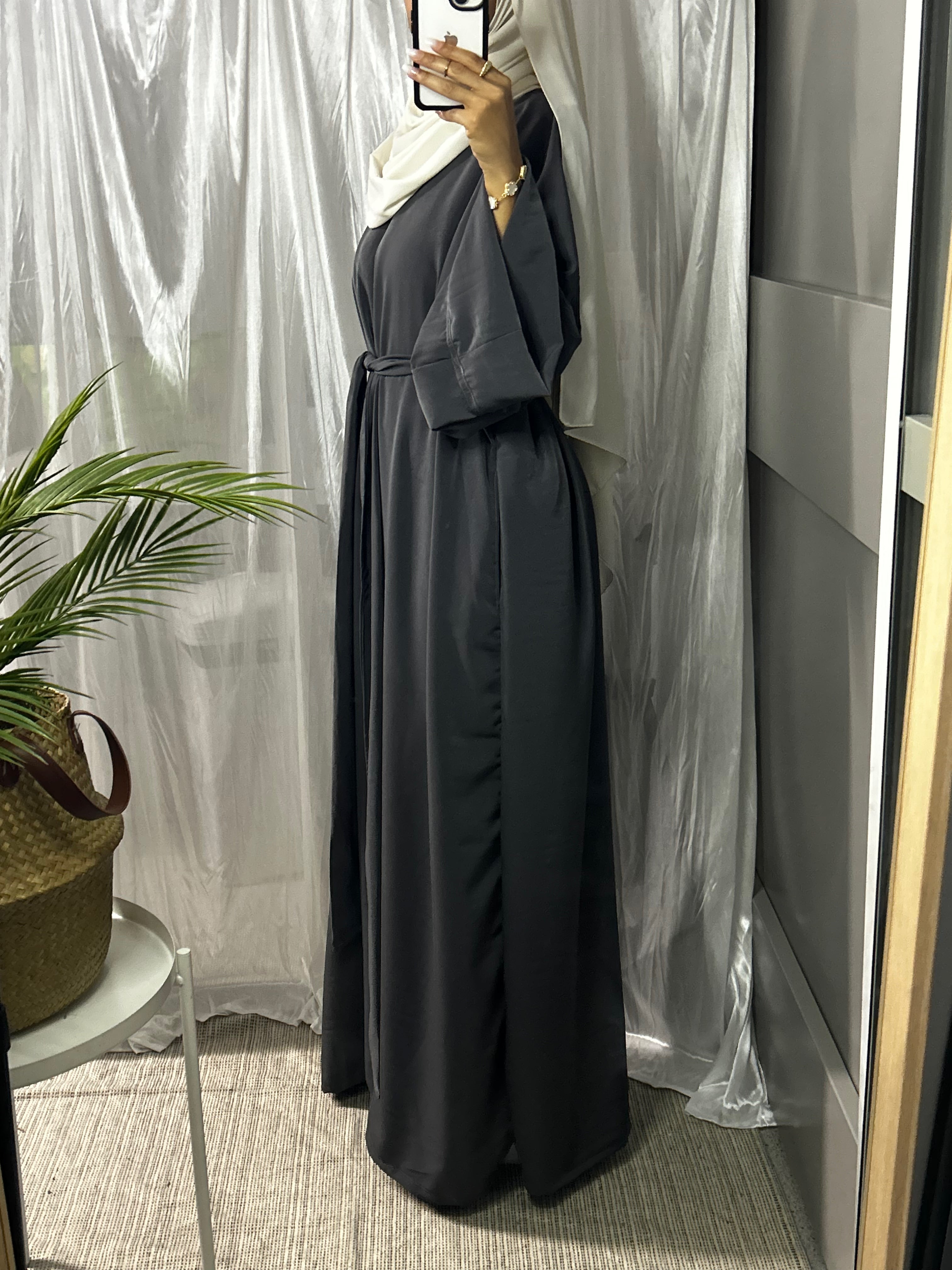 Charcoal Grey Closed Abaya