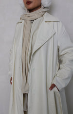 Load image into Gallery viewer, Off White Leather Trench Coat
