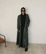 Load image into Gallery viewer, Khaki Leather Trench Coat
