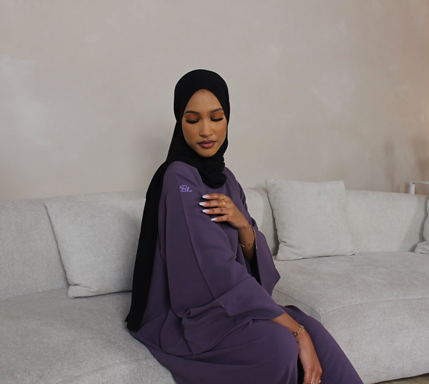 Purple Closed Daily Abaya