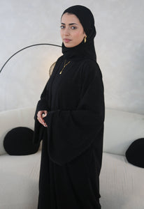 Black Sparkle Open Abaya