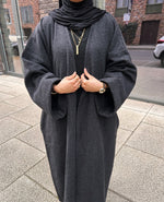 Load image into Gallery viewer, Blended Abaya coat - Charcoal Black
