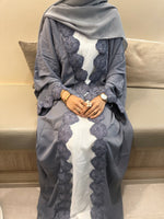 Load image into Gallery viewer, Lace Abaya Set - Grey
