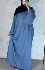 Load image into Gallery viewer, Light Blue Wide sleeve Abaya
