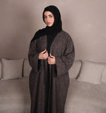 Load image into Gallery viewer, Blended Grey Open Abaya coat
