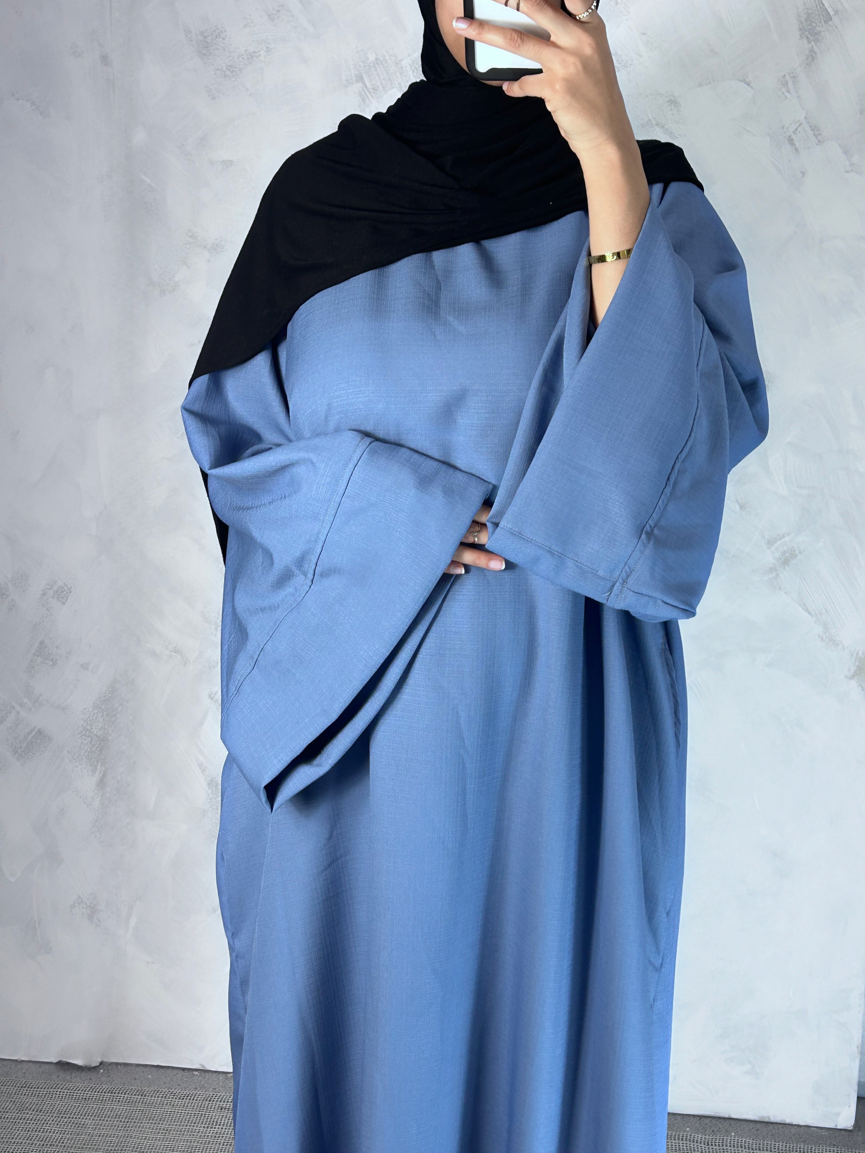 Light Blue Wide sleeve Abaya