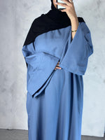 Load image into Gallery viewer, Light Blue Wide sleeve Abaya
