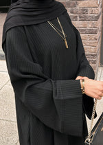 Load image into Gallery viewer, Black Ribbed Abaya
