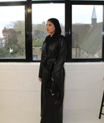 Load image into Gallery viewer, Leather Trench Coat - Black
