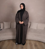 Load image into Gallery viewer, Blended Grey Open Abaya coat
