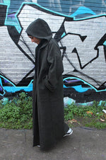 Load image into Gallery viewer, Hooded Blended Green Abaya Coat
