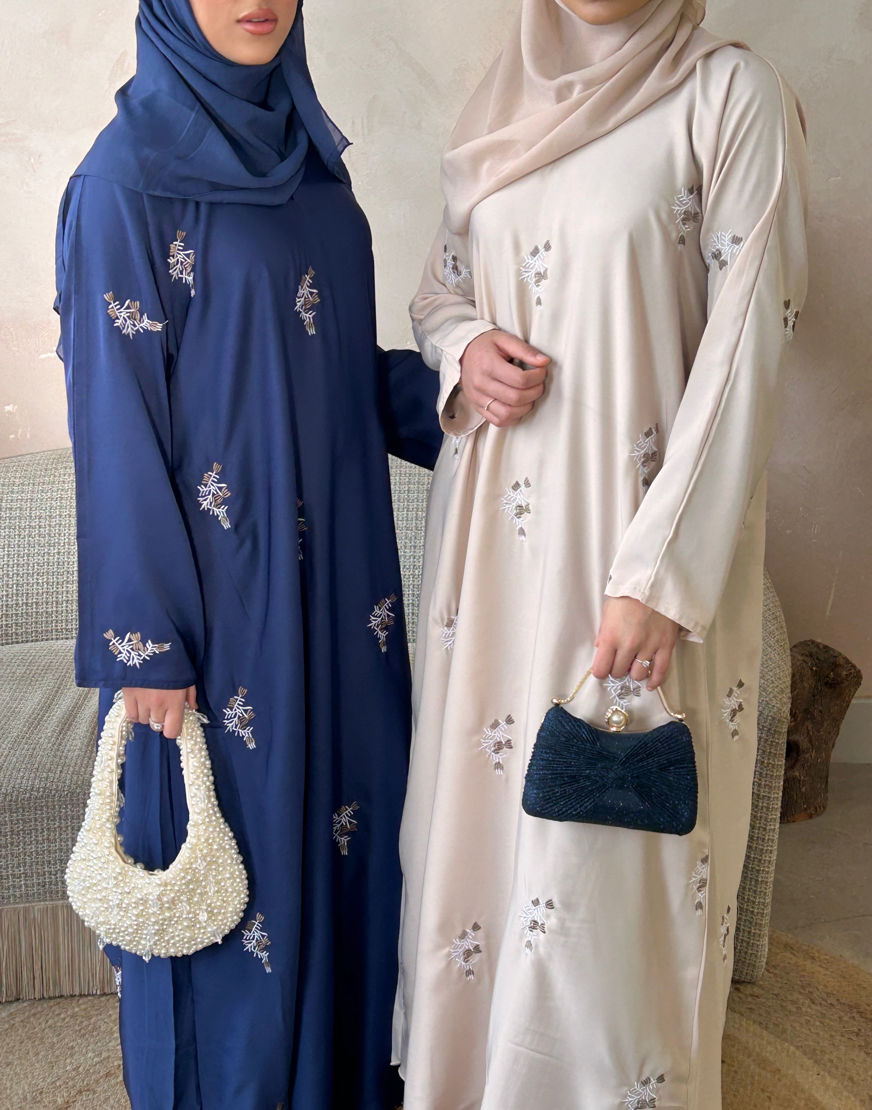 Floral Nude Abaya