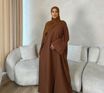 Load image into Gallery viewer, Brown Daily Closed Abaya
