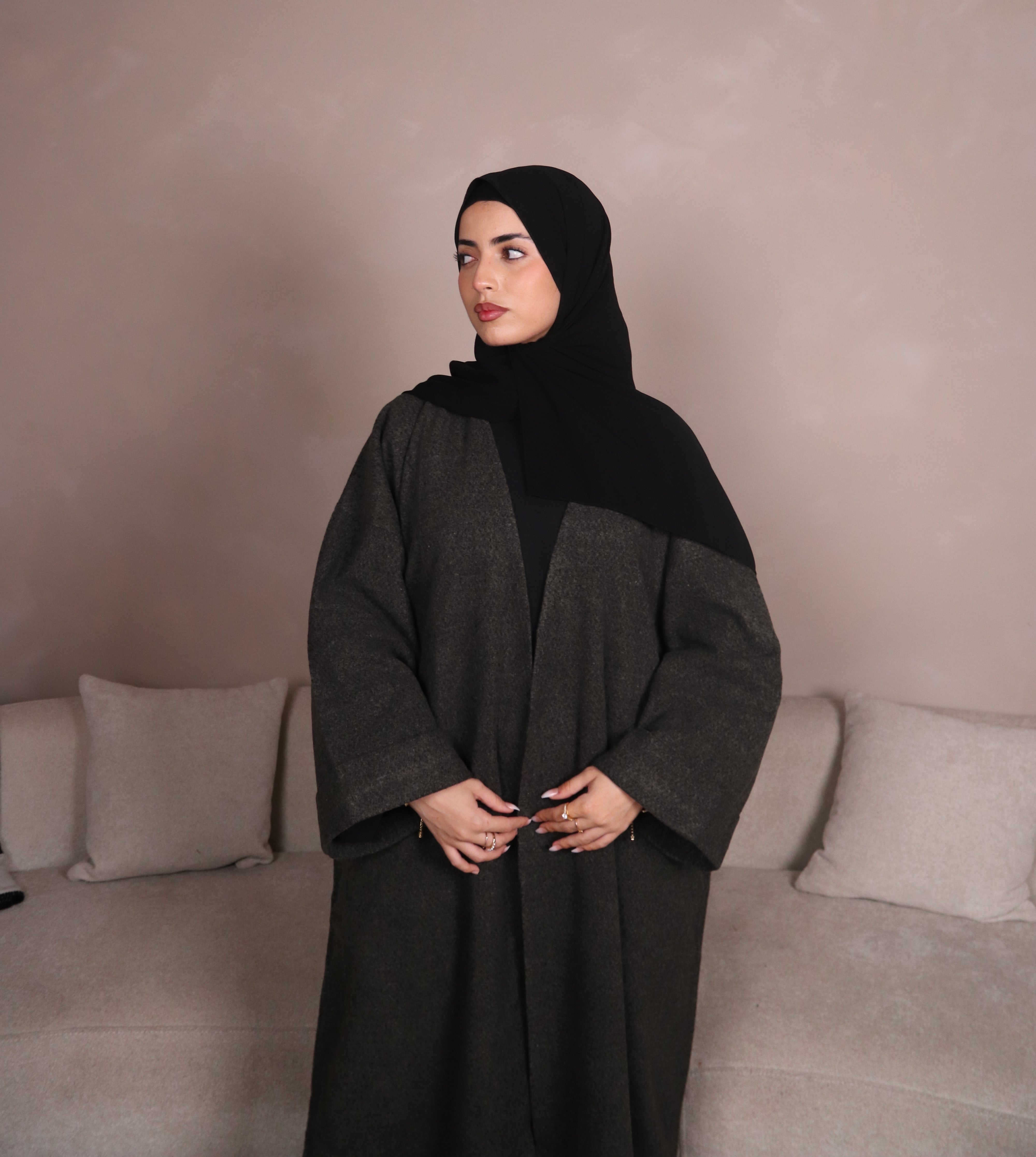 Blended Green Abaya Coat