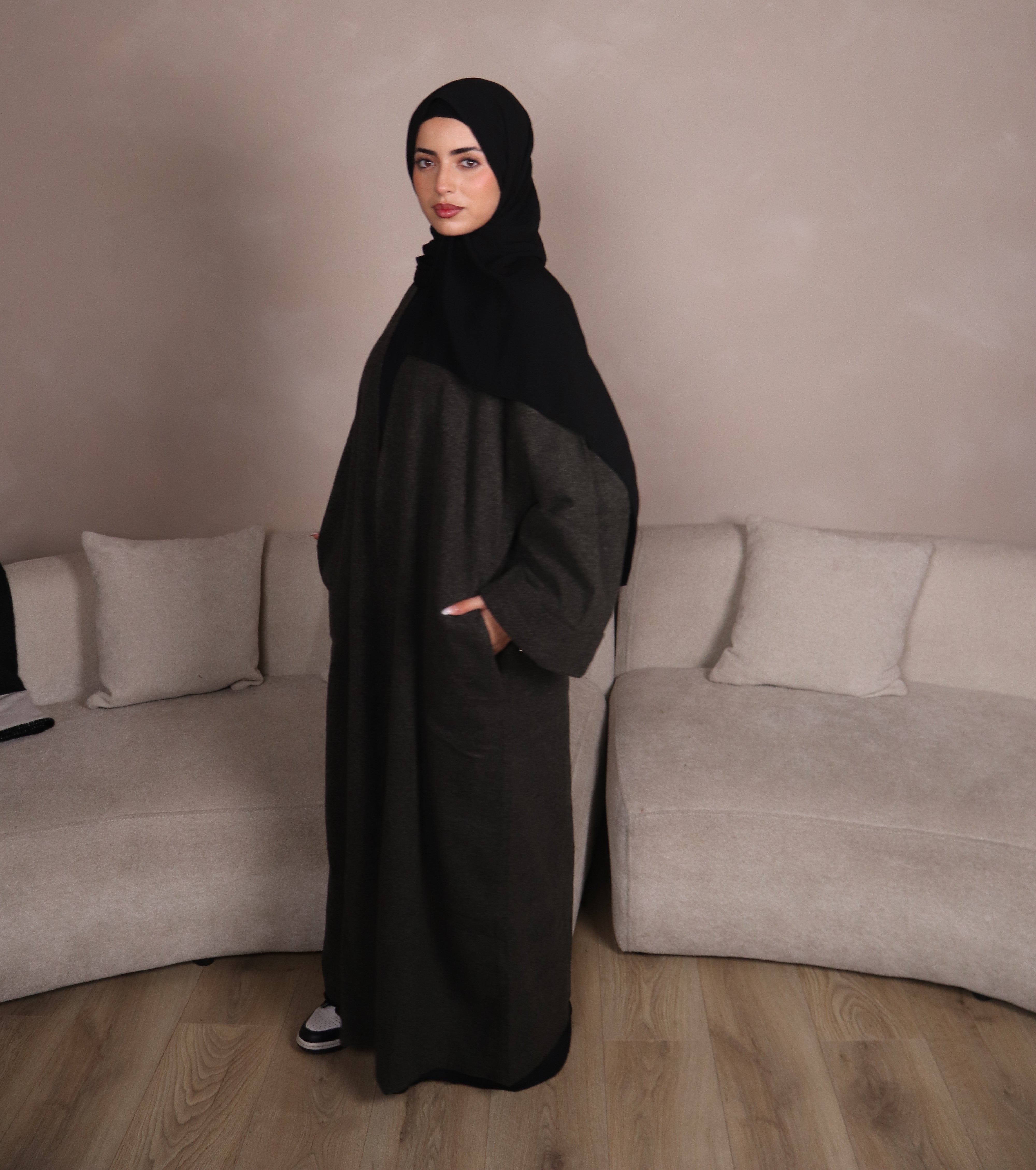 Blended Green Abaya Coat