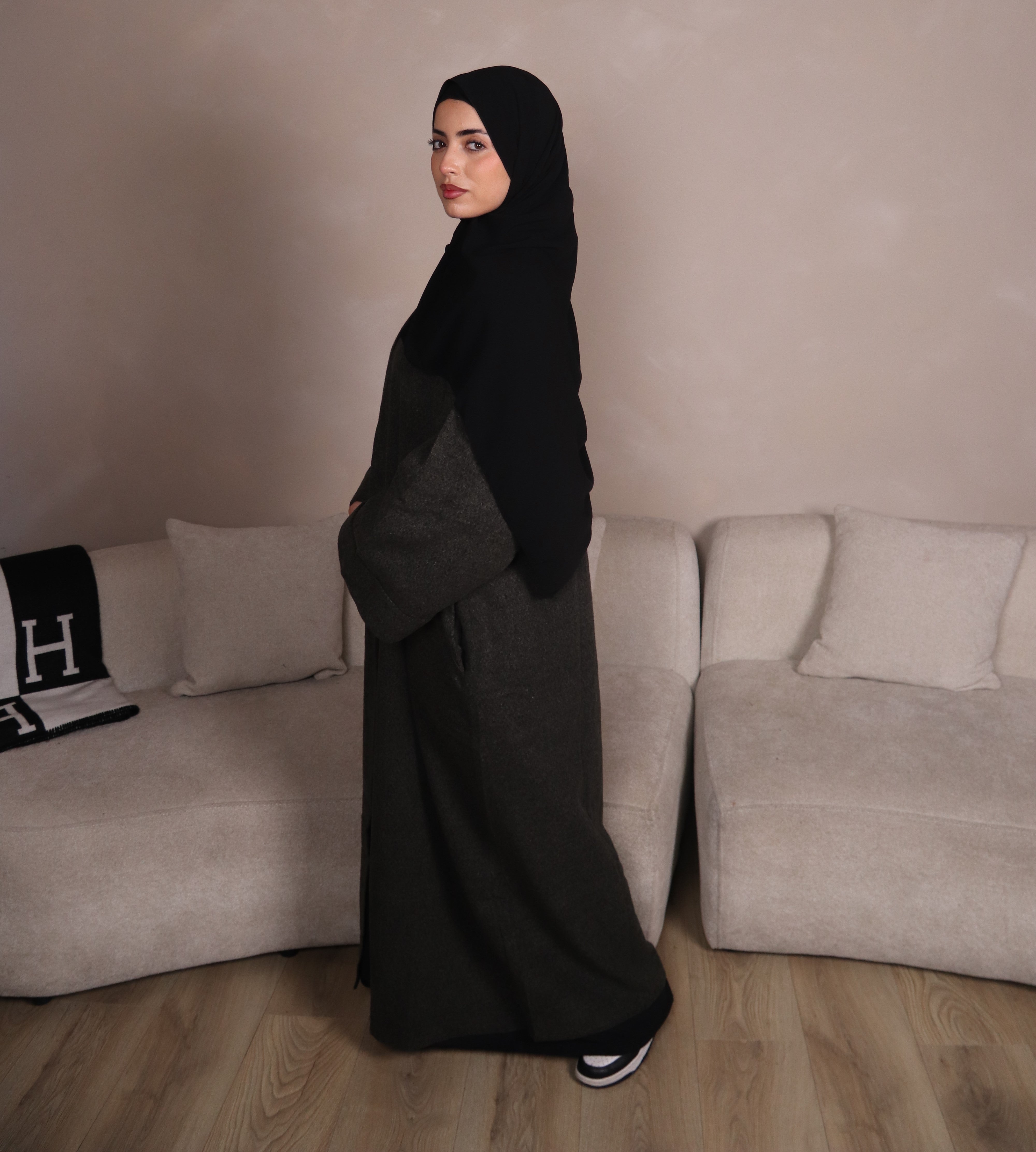 Blended Green Abaya Coat