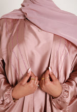 Load image into Gallery viewer, Mink Open Satin Abaya Set
