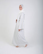 Load image into Gallery viewer, Light Grey Contrast Stitch Closed Abaya
