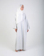 Load image into Gallery viewer, Light Grey Contrast Stitch Closed Abaya
