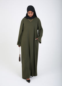 Dark Green Ayah Closed Abaya