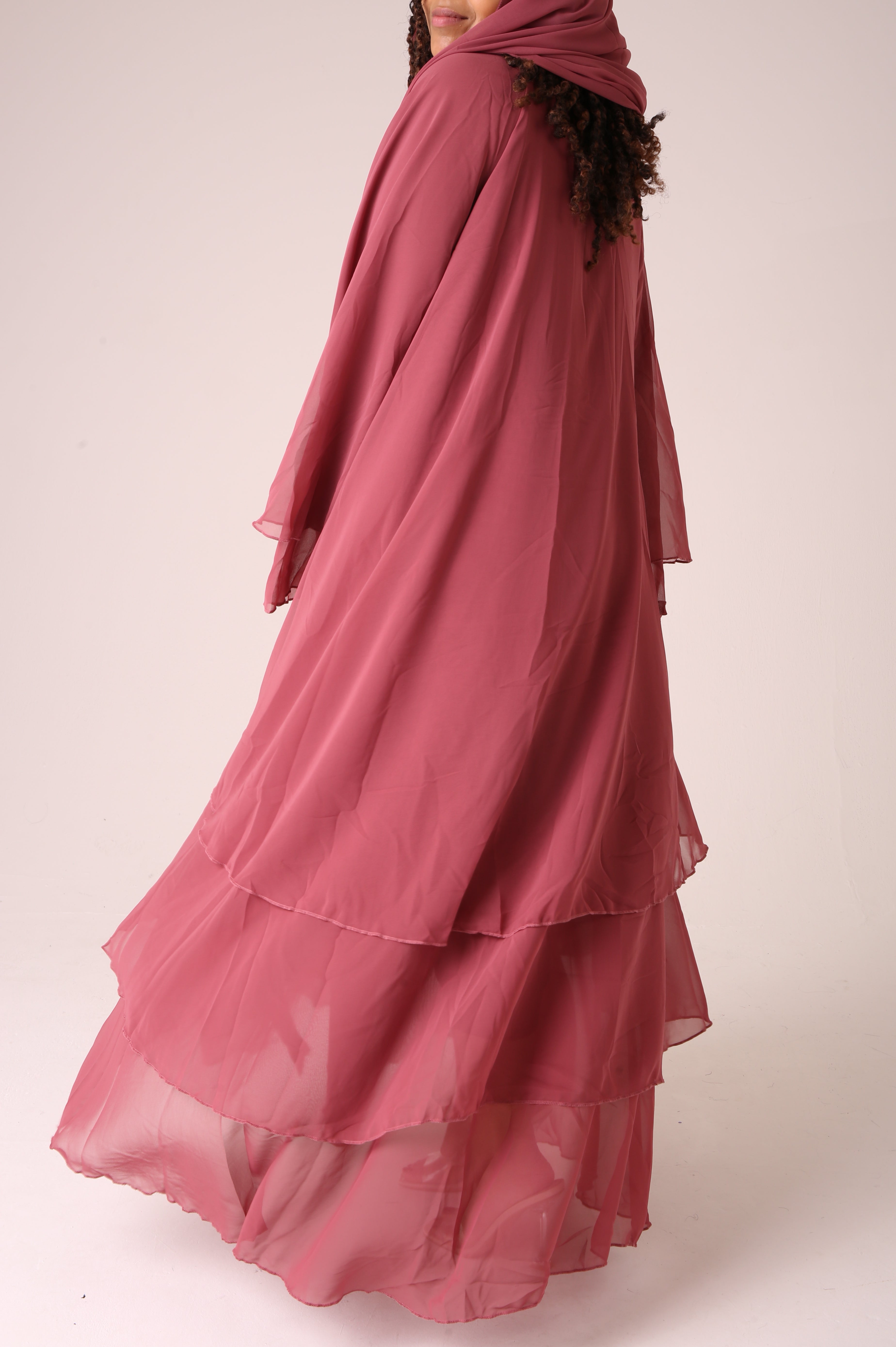 Pink Amarah Chiffon Abaya