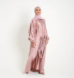 Load image into Gallery viewer, Mink Open Satin Abaya Set
