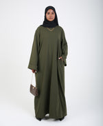 Load image into Gallery viewer, Dark Green Ayah Closed Abaya
