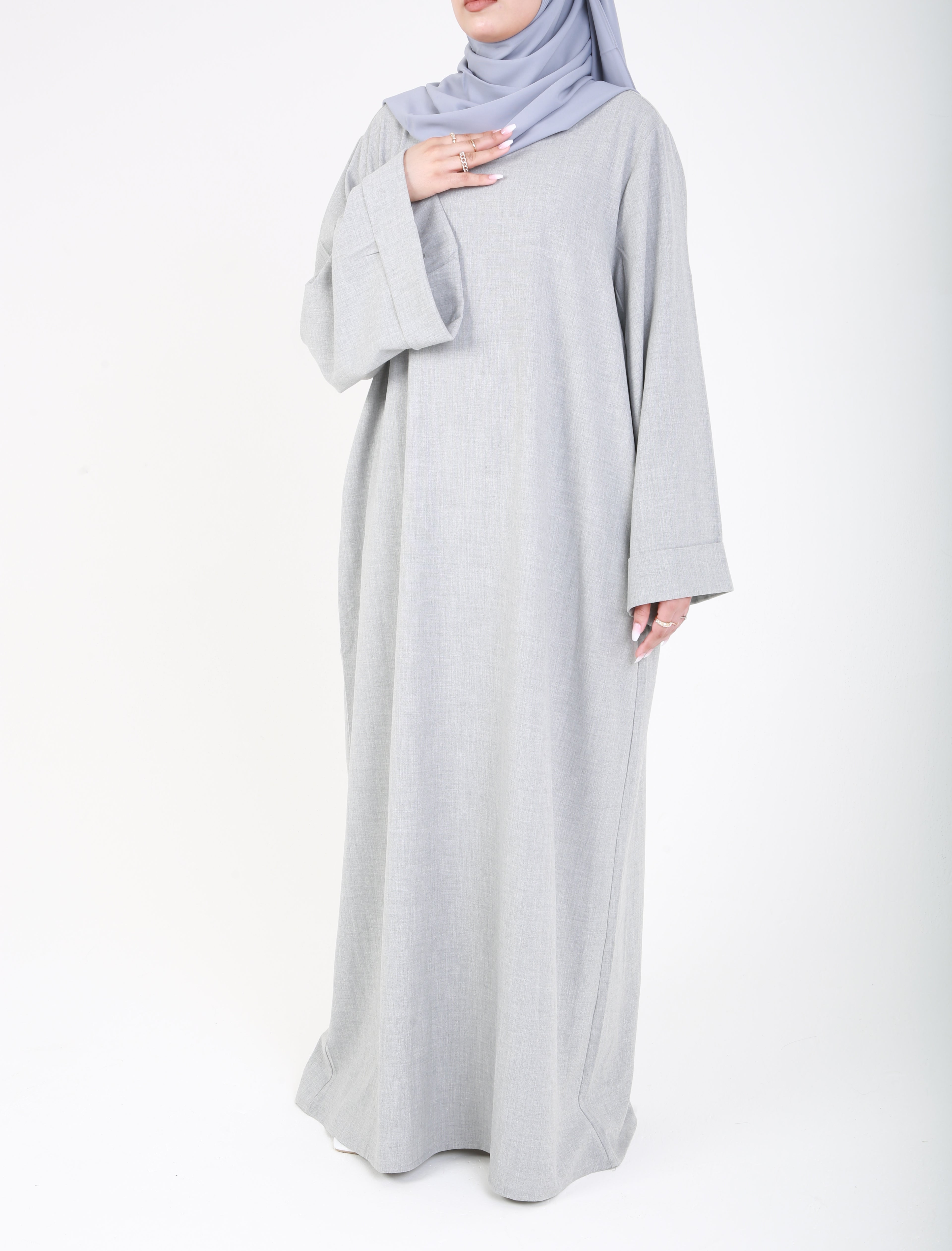 Grey Ayah Closed Abaya