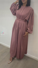 Load and play video in Gallery viewer, Mink Sienna Satin Abaya
