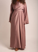 Load image into Gallery viewer, Mink Satin Wrap Abaya
