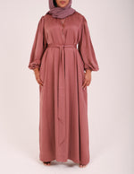 Load image into Gallery viewer, Mink Sienna Satin Abaya
