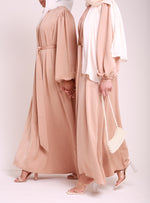 Load image into Gallery viewer, Gold Sienna Satin Abaya
