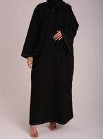 Load image into Gallery viewer, Black Contrast Stitch Closed Abaya
