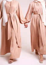 Load image into Gallery viewer, Gold Sienna Satin Abaya
