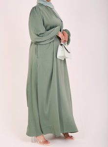 Mint Sienna Satin Abaya