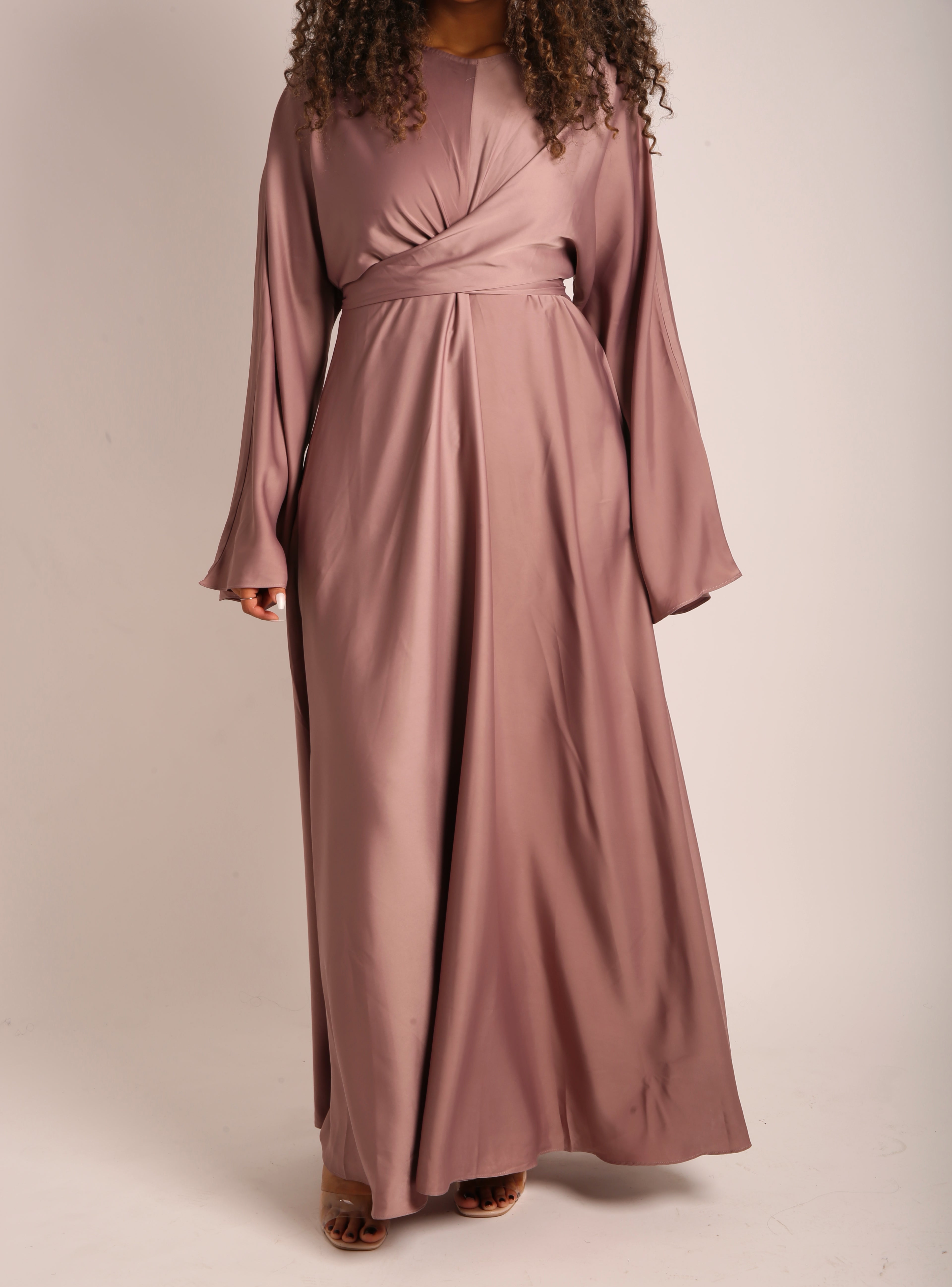 Mink Satin Wrap Abaya