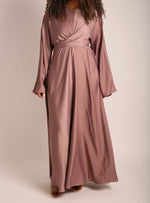 Load image into Gallery viewer, Mink Satin Wrap Abaya
